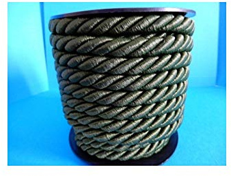 PIZZITALIANI Passamaneria decorativa - Cordone Intrecciato 10mm x 10m, VERDE OLIVA – Corda Decorativa flessibile, Cordoncino per decorazioni e Artigianato, Made in Italy