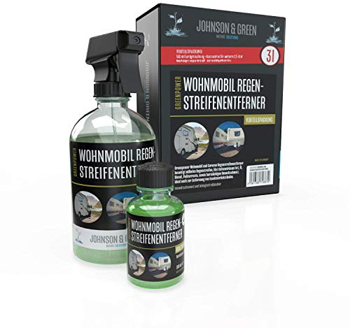 Greenpower Wohnmobil Regenstreifenentferner Vorteilspack für bis zu 3 Liter, entfernt mühelos Regenstreifen auch hartnäckige Verschmutzungen, Umweltschonend und biologisch abbaubar