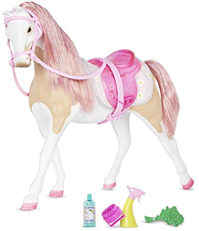 Glitter Girls - Bonnie Puppen - 36 cm Pferd - Rosa Mähne & Schweif mit silbernen Haargummis - Spielzeug für Kinder ab 3 Jahren