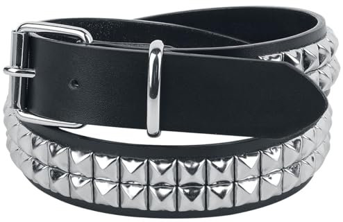 Black Premium by EMP Unisex Schwarzer zweireihiger Nietengürtel 85 cm