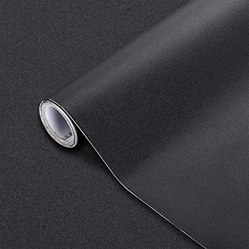 Selbstklebende Klebefolie Schwarz matt Möbelfolie Klebefolie Folie für Möbel Küche Wand Kommode Schrank Tisch Wasserdicht Vinyl Dekofolie 61X500cm