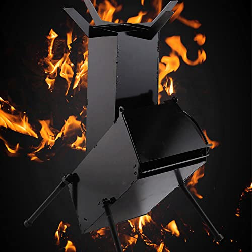 Yufenj Wood stove，Camping Rocket Stove by with FREE Carrying Bag - A Portable Wood Burning Camping Stove with Large Fuel Chamber Best for Outdoor Cooking, Camping, Picnic
