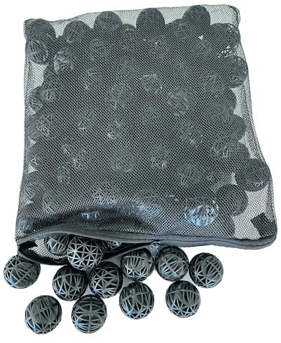 SimiAqua Premium Bio Balls Filter Media Bulk - 100 Large 1.5 Inch Bioballs in Mesh Bag for Pond Filter Media, Bio Balls for Outdoor Ponds and Aquarium Filters