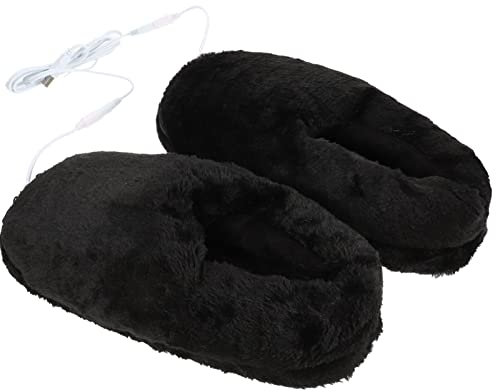 ABOOFAN Chaussures Chauffantes Électriques USB 1 Paire Pantoufles d'Hiver Chauffantes Maison Chauffe-Pieds Réutilisable en Polaire Douce Charge Rapide pour Homme et Femme
