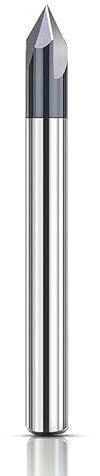 ASNOMY Fraise à chanfreiner 3 mm VHM 3 flûtes en V 60 degrés CNC Fraise à queue avec revêtement TiAlN pour machines-outils et chanfreinage