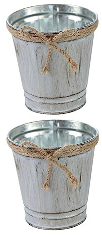 Abaodam 2stücke Eisen Pflanzkübel Im Vintage-Look Dekorativer Blumentopf Für Balkon Und Garten Für Sukkulenten Und Pflanzen Rustikale Deko Für Wohnzimmer Und Tischgestaltung