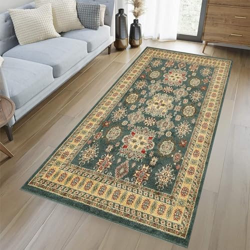 YANHONG Küchenteppich Waschbar rutschfest, 110 x 190 cm Polyester Waschbar und Dauerhaft, Schmutzfangmatte Sauberlaufmatte mit rutschfestem Gelrücken für Küche, Flur & Wohnraum, Blau