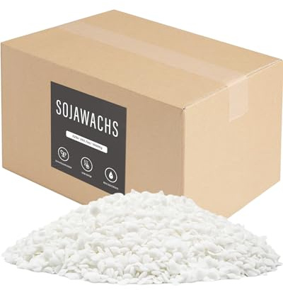 BOYUJK sojavax för ljus 10 kg, premium naturligt ljusvax, 100 % sojavax för ljustillverkning från biologiskt odling, utan tillsatser, ofarligt och rent