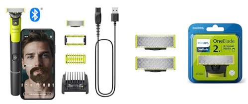 Philips OneBlade 360 Face+Body mit App-Anbindung - Elektrischer Bartschneider, Rasierer und Bodygroom, 5-in-1-Trimmaufsatz, 1 Körper-Kit, 2 extra Klingen (Modell QP4631/30 + QP220/50)