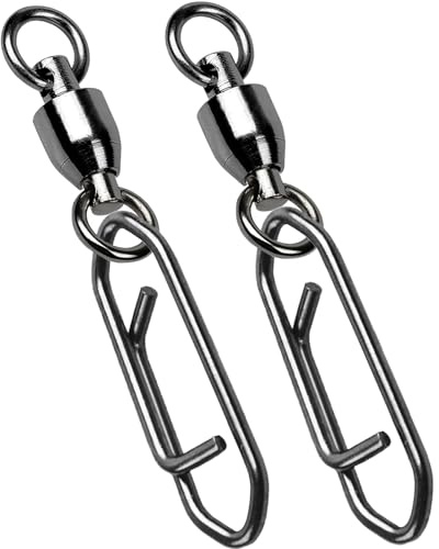 9Tong Rodamiento De Rodamientos Pesca Giratoria De Agua Dulce Alta Resistencia Giratorios a Presión Giratorios a Presión De Acero Inoxidable Clip De Pesca Acero Negro Níquel