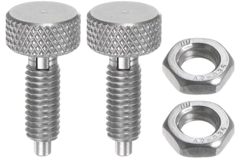 sourcing map 2Pcs Spring Plunger with Knurled Handle M6x1 Pin Dia.3mm Retractable Release Pins Stainless Steel Non-Locking Retractable Index Plunger for Industrial Equipment Location Pin