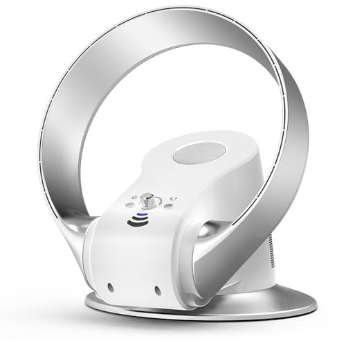 oiakus Ventilatore da Parete Senza Pale, Ventilatore Elettrico da Scrivania Silenzioso da 12 Pollici con Telecomando/Timer, Regolazione Continua della velocità, Regolazione Dell'angolo di 120°