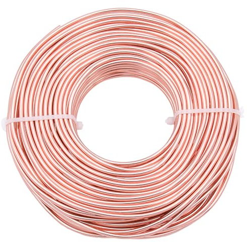 Uxney Schmuckdraht,2mm Dicke Aluminium Basteldraht, Schmuckherstellungsdraht, Metalldraht für Bastelarbeiten, Aluminiumdraht, Draht, DIY, Metallhandwerk, Kunstdrähte (Sekt, 30Meter)
