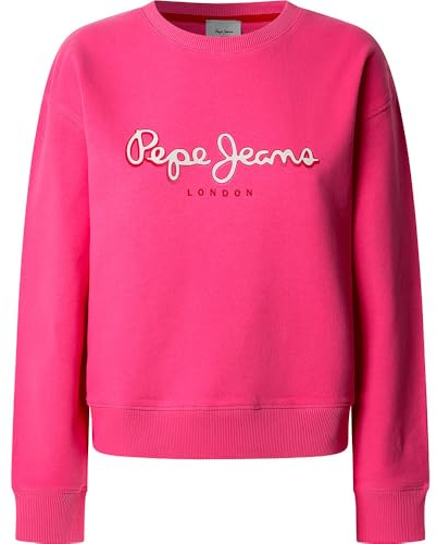 Pepe Jeans Felpa Maddy Donna, Rosa (Fucsia), XS