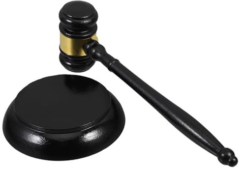 SHINEOFI Martillo De Subasta De Madera Tamaño Mediano, De Juez Pulido Superficie Lisa, Herramienta Sonora Para, Uso Profesional Juzgados y Tribunales