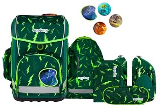 ergobag cubo Light Set Cartable Ergonomique, Ultra léger, Set de 6 pièces, 780 g Beartastic - Vert