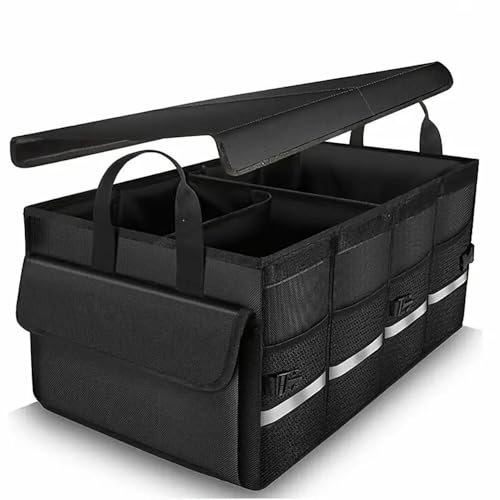 TaoieWkolt Auto Kofferraumtasche faltbar, Kofferraumtasche faltbar - Kofferraum-Organizer, Auto Faltbox, Zusammenklappbarer Auto Organizer Kofferraum mit Fächern