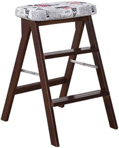 Taburetes para el hogar, taburete con escalón, silla alta, escalera de madera, escalera, escalera de tijera, madera en bruto, multifunción, estantería plegable de seguridad, cocina, interior, Ascend