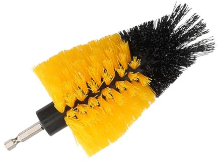 UTHCLO Drill Brush Attachment 5-inch Cone-shaped Yellow Scrubber for Tile Grout Cleaner Power Scrubber Drill Cleaning Brush for Bathroom Kitchen Car Detailing