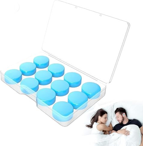 HABNI 6 Paia di Tappi per Le Orecchie in Silicone, Tappi per Le Orecchie riutilizzabili, Morbidi e Impermeabili, per la riduzione del Rumore Durante Il Sonno, Il Nuoto, la Doccia (Blu)
