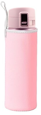 Cubierta isotérmica botella de vidrio - Protector de neopreno correa ajustable para mandriles de 0,5 a 1 litro | Funda para senderismo y aislamiento para senderismo, viajes, deportes y uso diario