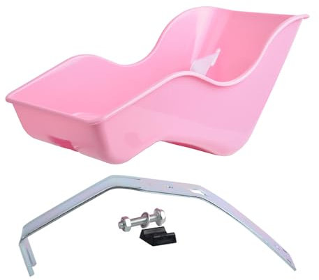 Fahrradsitzträger für Babypuppen – Rosa Fahrradsitz, Gurtbefestigung | Tragbares Puppenzubehör mit verstellbarem Verschluss für Spielzeugfahrräder, Rollenspiele für Kinder, Transport, Puppenfa