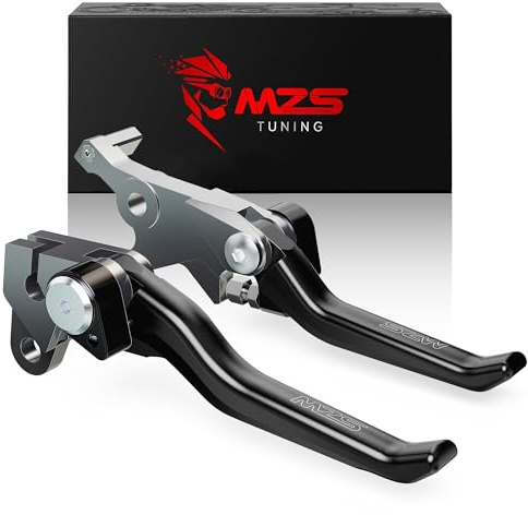 MZS Dirt Bike Clutch Brake Levers Compatible with CRF300L 2021-2024 / CRF250L 2013-2020, Pivot Adjustable Motorcycle Lever CNC Accessories Black