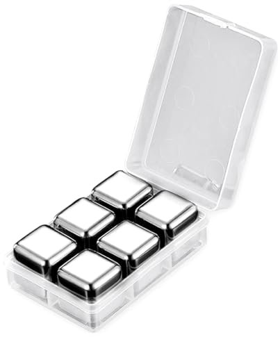 KIXZSAZ Pierres de Refroidissement du vin glaçons en Acier Inoxydable avec boîte de Rangement Accessoires de Barman d'anniversaire Fournitures ménagères