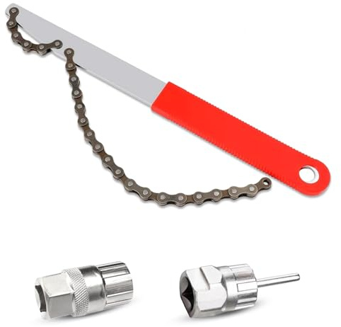MIYUANGKJ Fouet de chaîne de vélo - Extracteur de cassette - Extracteur de pignon et extracteur de pignon - Kit de retrait de roulement intérieur de vélo - Outil de verrouillage de cassette - Convient