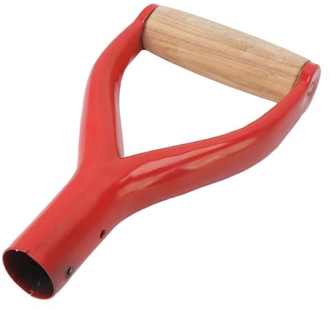 NOLITOY Manche de Rechange pour Pelle en Acier Poignée Y Ergonomique Rouge, Adaptée aux Fourches et Bêches, Outil de Jardinage Robuste, Remplacement Pratique pour Usage Extérieur