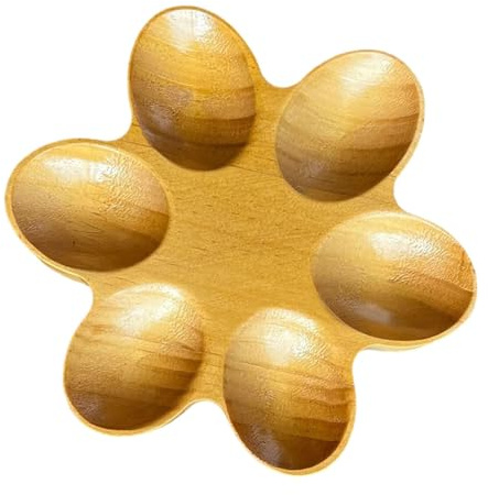 AFXGUSD Huevera de Madera, Bandeja para Huevos, Bandeja Decorativa para Huevos Frescos, para Exhibir O Almacenar, Tiene Capacidad para 6 Huevos, Individual