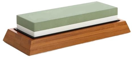 Afilador de cuchillos cocina corindón, grano 1000-6000, piedra afilar doble cara, juego guías ángulo base