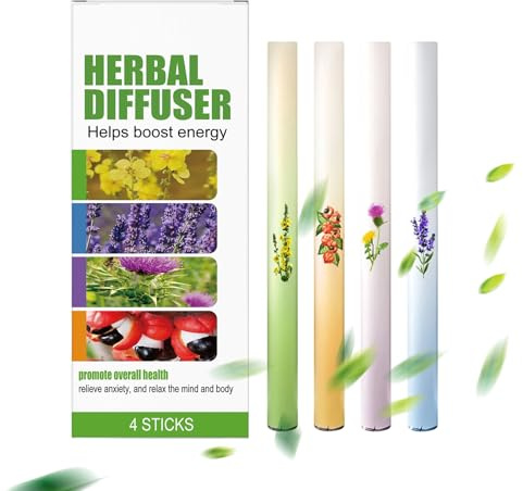 Pruojhw Diffuseur de soin pulmonaire | Lot de 4 bâtonnets diffuseurs de poumons, stylo soulageant, pour la maison, le bureau, le camping, la chambre à coucher, les vacances, l'hôtel