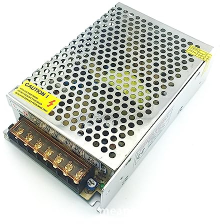 Hyuduo Fuente de Alimentación Conmutada de 12V 10A, Material de Aluminio, Protección contra Sobrecarga, Salida de Voltaje Estable para Lámparas LED, Cámaras, Equipos Industriales