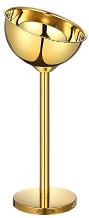 Champagnehink Stor kapacitet, dubbelväggig ishink i rostfritt stål, upprätt champagne-ishink Öl, dryck och vinkyl(Gold)