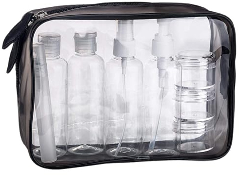 MOCOCITO Kit Voyage Avion 10 Pièces, Flacons de Voyage, Sac Liquide TSA Transparent