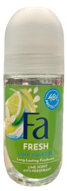 6 x Fa Deo Roll-on für Frauen Caribbean Lemon - 50 ml - Glasflasche