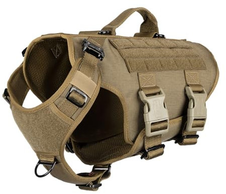 ICEFANG No Pull Tactical Dog Harness for Medium Dogs,Adjustable Dog Vest