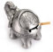 BSTKEY Cendrier coupe-vent avec couvercles - Cendrier de table en forme d'éléphant rétro, porte-cigare pour l'extérieur et l'intérieur, décoration pour la maison et le bureau, argent