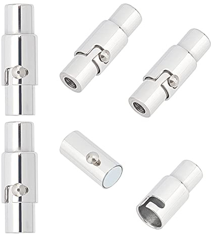 UNICRAFTALE 5 Stk Edelstahl Magnetverschlüsse für Armbänder Spalte Magnetverschluss Magnet Schmuck Verschlüsse Lederband Endkappen Lederband Verschlüsse Für Armband Schmuck Halskette 18x4.5mm Loch 2mm