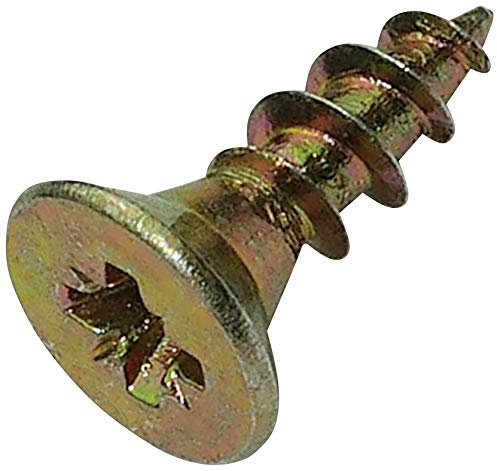 Aerzetix - C45138 - Lot de 100 - Vis à Bois - Ø3x10mm - en Acier Laitonné Métal - Tête Fraisée - à Empreinte Cruciforme Pozidriv - Couleur Laitonné