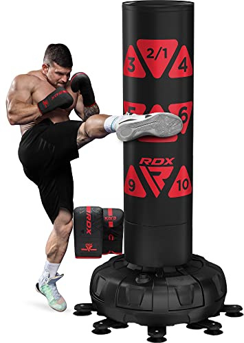 RDX 6FT XXL Saco de Boxeo Pie Puñetazos Guantes para Artes Marciales Mixtas, 150KG Pesado Peber Adultos, Equipo Entrenamiento Gimnasio Casa, 17 Ventosas Bolsa para