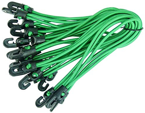 10 Stück Spannfix Planenspanner 18 cm, Ø 4 mm Grün - Spanngummi Expander mit Haken (10 Stück, Grün)