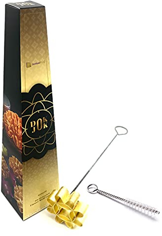 Dok Jok Messingform – Größe S – thailändische Sonnenblumen-Keksformen, 6,3 cm Durchmesser | GoldleafKing | thailändische Dessert-Kekse DokJok