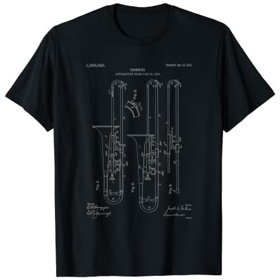Posaune Blueprint Vintage Patent Instrument Posaune Player T-Shirt