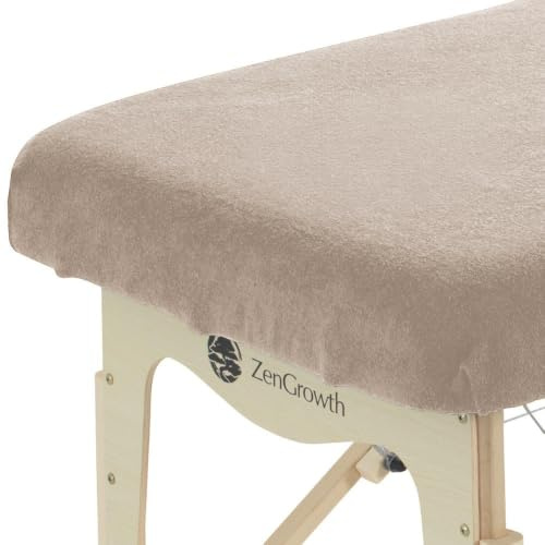 ZenGrowth Bezug für Massageliege ohne Gesichtsaussparung | Oeko TEX 100 | 63cm - 71cm x 185cm | Für alle Massage- oder Behandlungsliege (Braun)