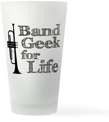 CafePress Trumpet Band Geek Pint Glass Pint Glass, 16 oz. Drinking Glass