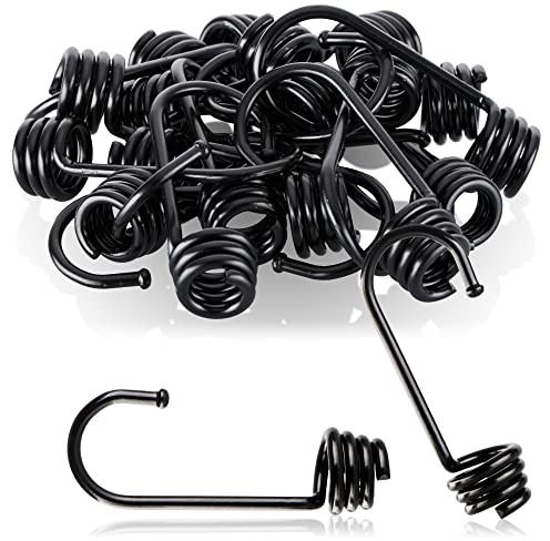 com-four® 20x Spiralhaken, lackierter Metallhaken, Endstück für Spanngurte | Gepäckspanner - Planenseile - Expander - Kordeln und Abspannseile - Haken für Abspanngummis