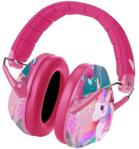 Vanderfields Premium Hearing Protection Ear Defenders - Broad Spectrum Sound Reduction 32 dB at 2K Hz Noise Cancelling - Headset Safety Noise Cancellation - Headphones Kids 3-12 - Unicorn Fantasy