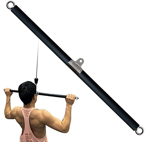 KORIKAHM LAT dra ner stång för hemmagym fitness kabelmaskinfäste, LAT pulldown-tillbehör, rak stång, lång stång för fitness (lång stång 1)